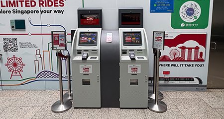 Automated Kiosks at Changi Airport MRT Station Terminal 2 (Right beside Ticketing Service Centre)
